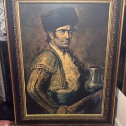 Beautiful large Matador oil painting