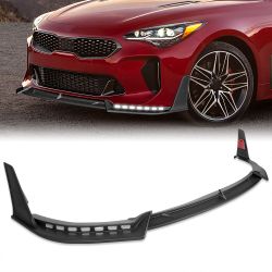 For 2018 2019 2020 2021 2022 2023 Kia Stinger GT-Line Front Bumper Lip LED Sequential Running Lights -2-PU-213-LED