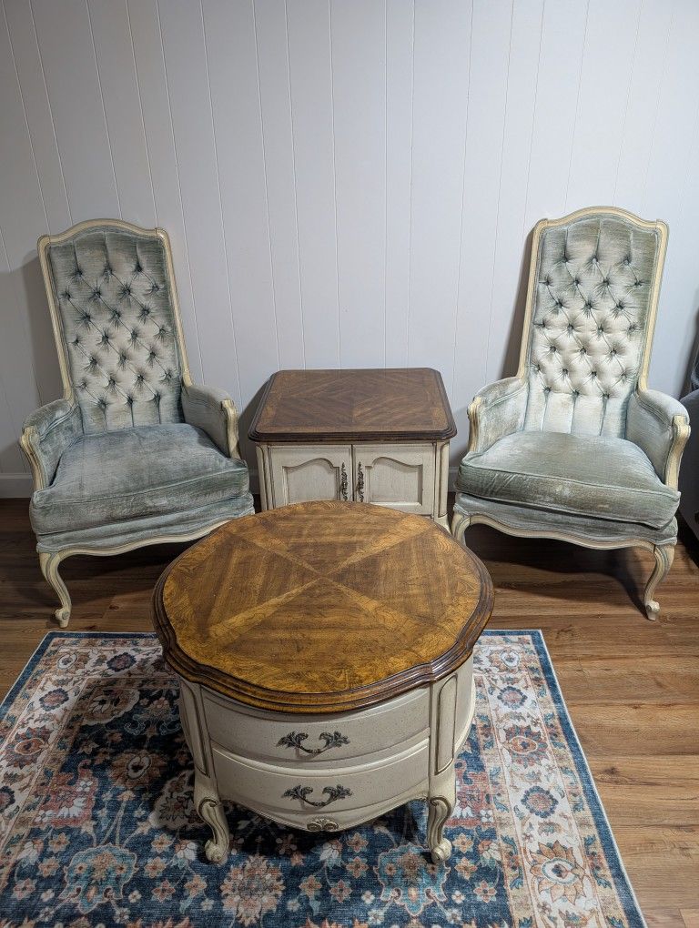 Vintage French Provincial chairs and tables by Broyhill and Gordon's