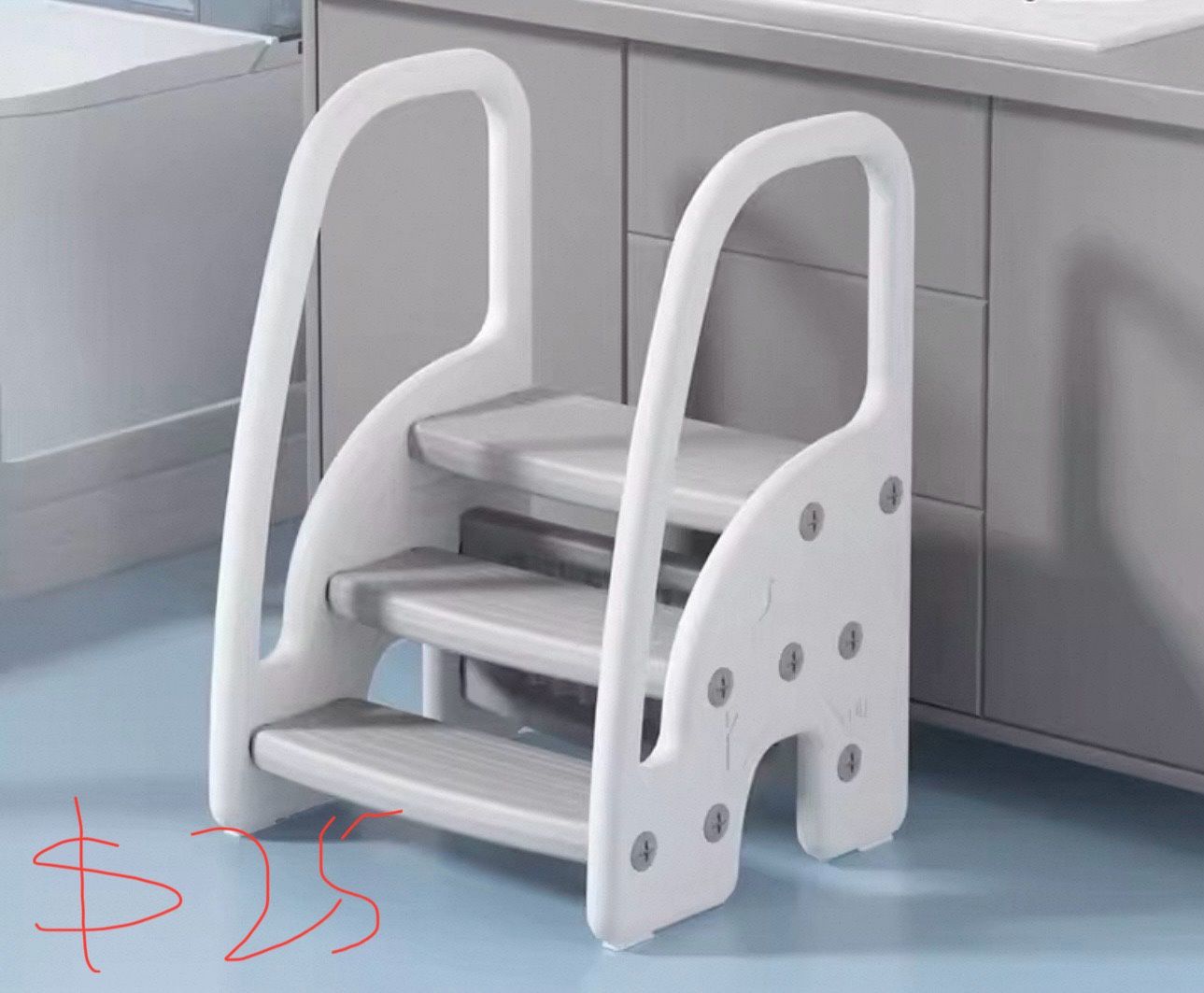 Toddler Step Stool for Bathroom Sink,Adjustable 3 Step Stool for Kids,Kitchen Standing Tower,Children Learning Helper Stool with Safety Handles and No
