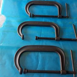 3- ARMSTRONG  8" Heavy duty C- clamps. Used. $90 for all 3