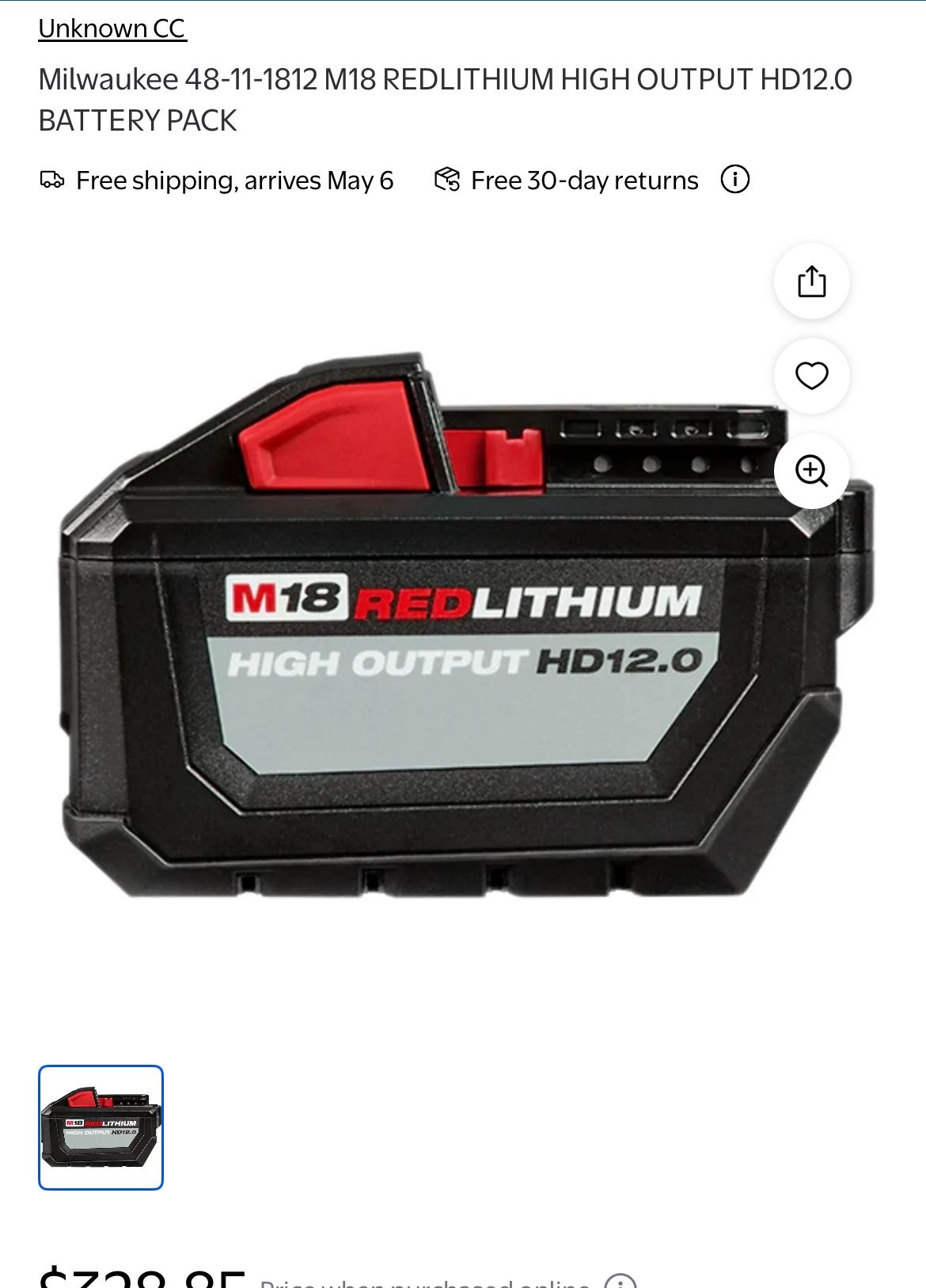 Milwaukee OEM 12.0 M18 Red Lithium High Output Battery