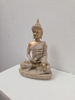 Cute Mini Buddha - Gold and Sand Texture