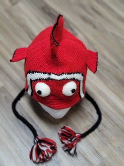 Vtg 100% Wool Finding Nemo Inspired Beanie Hat Pom Poms Vtg 100% Wool Finding Nemo Inspired Beanie Hat Pom Poms  main image 3