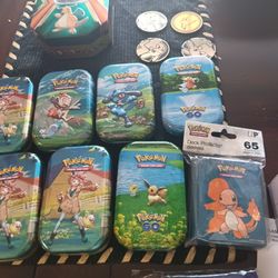 Pokemon Card Lot, Tin Cans, Small Binders, Starter Packs.