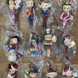 Danbury Mint Betty Boop Christmas Ornaments, Lot Of 12
