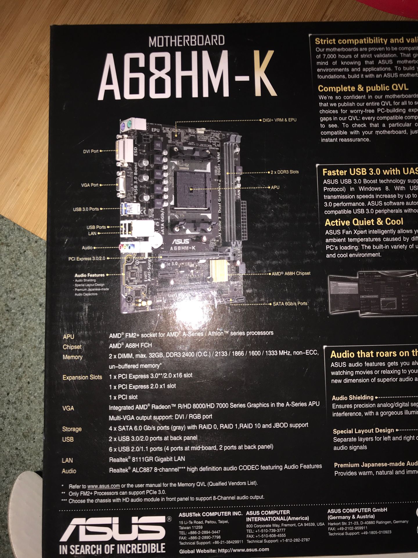 ASUS Motherboard (A68HM-K)