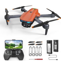 Drone with Camera for Kids - w/2 Batteries and Storage Case, Toy for Boys Girls (Orange)