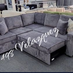✅️✅️3-Piece Convertible Sectional
Sleeper Sofa W/Cupholder, Sofa Storage, & USB Ports✅️✅️