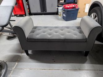 Upholstered Gray Bench