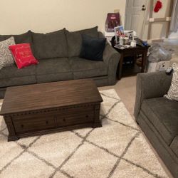 Couch, Love Seat,  And Ottoman Set Like New