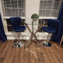 Glass Counter Height Table 