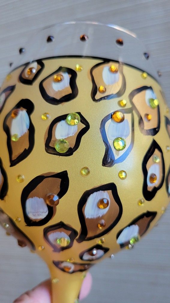 Lolita Super Bling Leopard Large Wine Glass