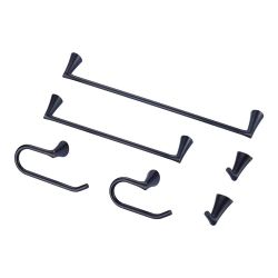 6-Piece Bath Hardware Set with Towel Bar, Toilet Paper Holder and Towel Hook in Oil Rubbed Bronze