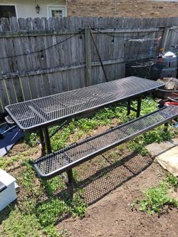 8 Foot Commercial Metal Picnic table