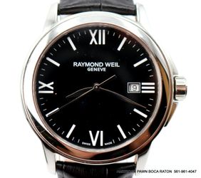 Raymond Weil Tradition Black Dial Men's Watch 5578-v135270 Black leather strap 