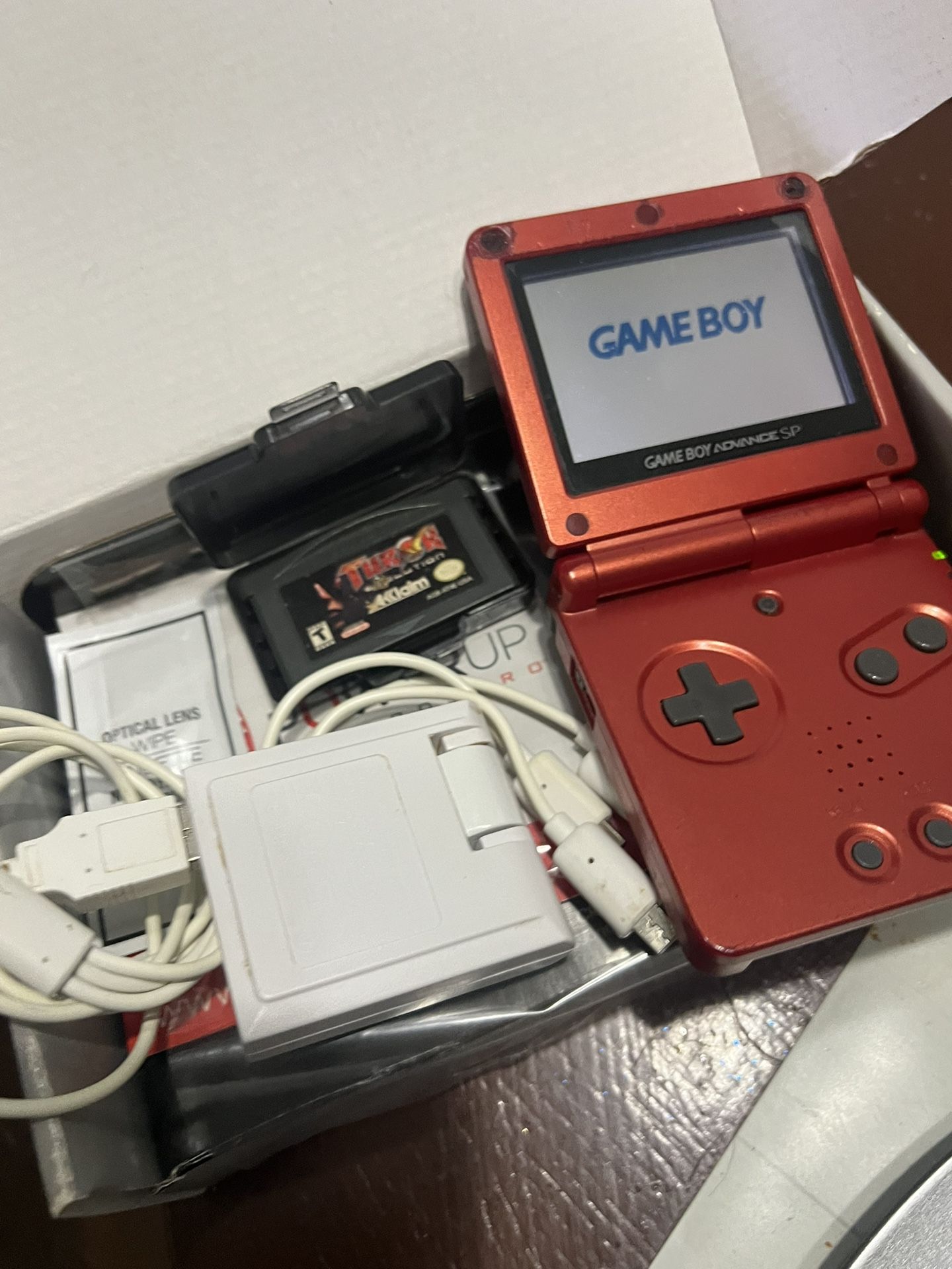 Original Nintendo Gameboy Advance Sp Complete Extra Charger Multi Units, With Charger 💯 Tested ✅ With Bonus Turok Game In Case