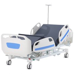358*Premium 5 Function Full Electric Hospital Bed, ICU Electric Medical Bed with Trendelenburg & Reverse Trendelenburg, 5-Inch Locking Casters, IV Pol