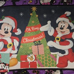 Mickey And Minnie Mouse Christmas Door Mat 