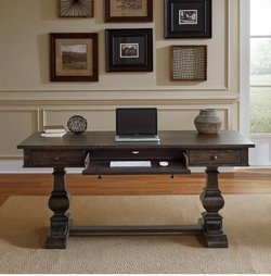 Liberty Furniture Paradise Valley Pedestal Writing Desk Saddle Brown Oak (New: $1546)