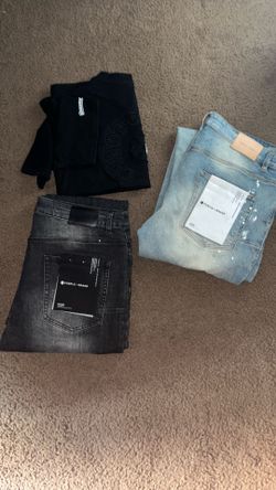 Flared purple jeans 36 , chrome hearts t shirt M