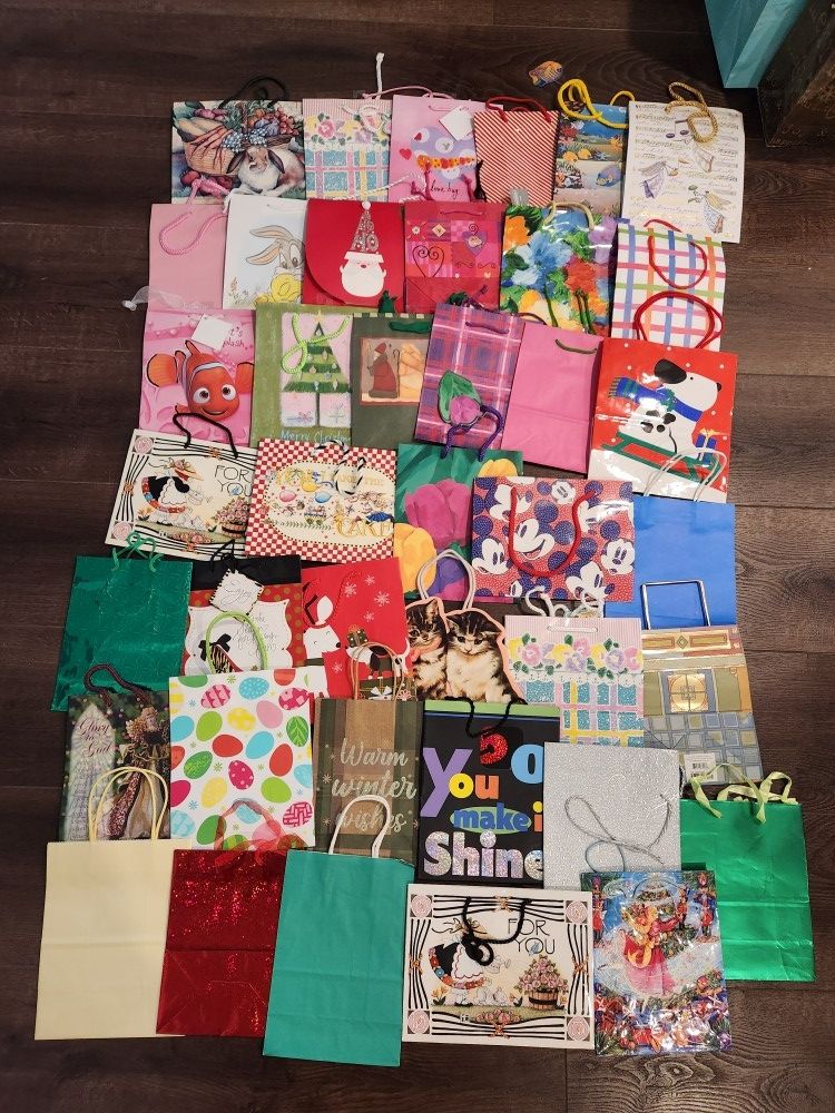 Gift Bags, Various 40 bags, Medium, Small, Nemo, Christmas etc