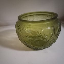 Vintage EO Brody Crinkle Glass Bowl/Vase