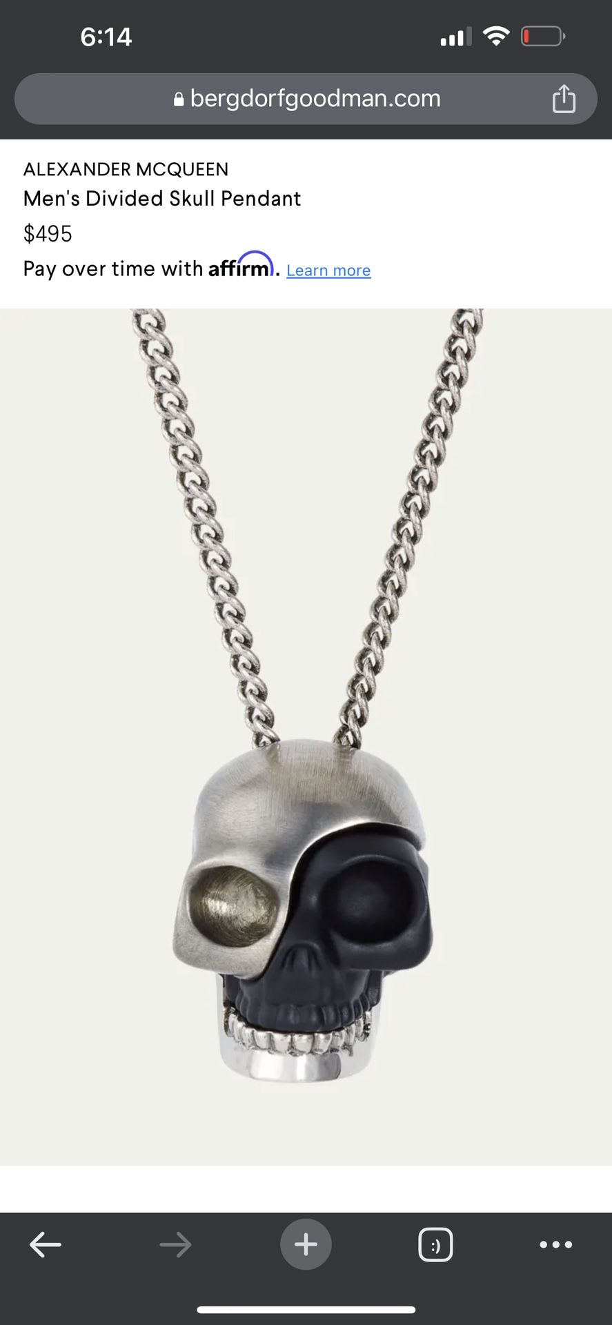 ALEXANDER MCQUEEN★素敵！DIVIDED SKULL Pendant NECKLACE Alexander McQueen Silver Metal Divided Detachable Long Skull