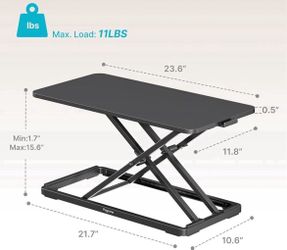 NEW Keyboard and Mouse Riser, 24" x 12" Ergonomic Keyboard Riser, Height Adjustable keyboard stand for desktop, Standing Keyboard Tray, Black
