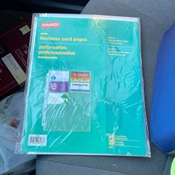 Staples Clear Business Card Pages 10 Pocket Sheets & Avery Dividers 