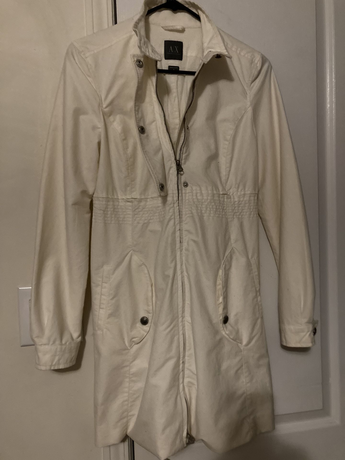 Armani Exchange New Ladies Small Off White Coat
