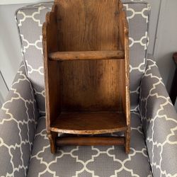 Vintage Wooden Bathroom Towel Shelf