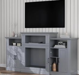 Gray 80” Modern TV Stand Entertainment Center A1125(72)