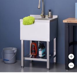 TRINITY 18" x 16" x 13" Stainless Steel Utility Sink with Pull-out Faucet