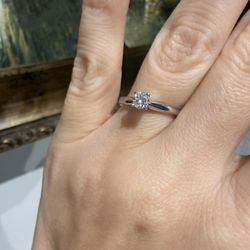 14K White Gold Natural Diamond Engagement Wedding Ring