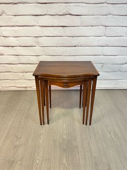 Vintage Hepplewhite Style Mahogany Marble Top Console Table