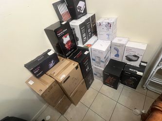 Kitchen appliances, knives, random items