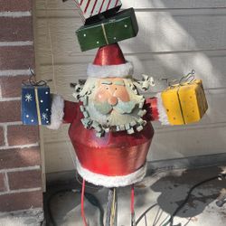 Metal Santa Ornament 41” Tall