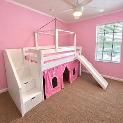 MOVING SALE • Rooms To Go Kids Princess Loft Bed w/ Slide • $150