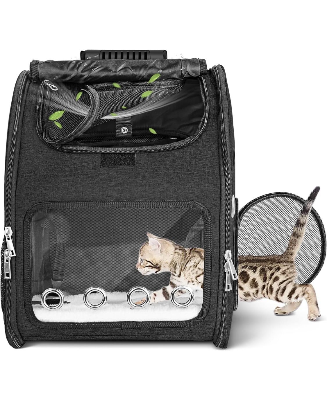 Expandable Cat Carrier Dog Backpacks - Airline Approved Foldable Breathable mesh Pet Backpack, Portable Cats Bag Ideal for Travel/Hiking/Camping/Up to