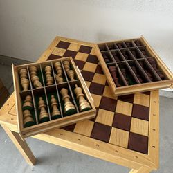 Wood Chess Game Table 