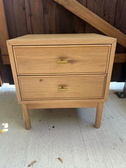 1 West Elm Siobhan Oak Nightstand (Open Box)