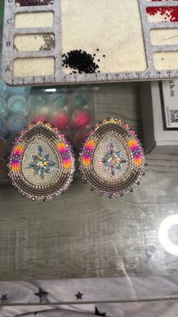 Clip on ombré earrings