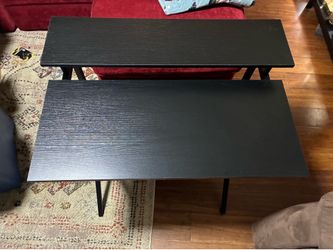 Black wood/metal desk —$60 OBO