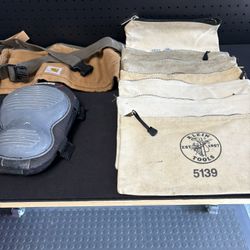 6 Klein Tool Bags, Carhart Apron & Husky Knee Pads 