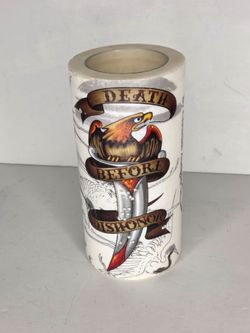 Ed Hardy Christian Audigier Roses Eagle Death Before Dishonor Gothic Y2K Wax Candle Holder Tattoo