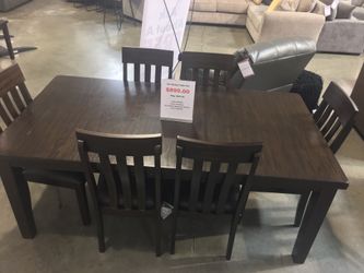 Brown 7 Piece Dining Table Set Sale