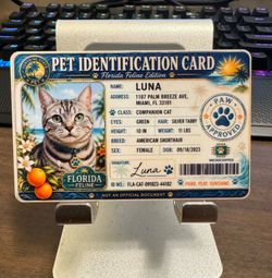 Custom Pet Identification Novelty PVC Card – Personalized Wallet Keepsake
