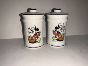 Vintage Disney Productions Mickey Mouse Chef Salt and Pepper Shaker