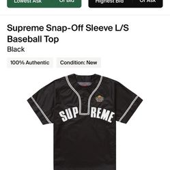 Supreme Snap-sleeve L/S Baseball Top for Sale in Los Angeles, CA
